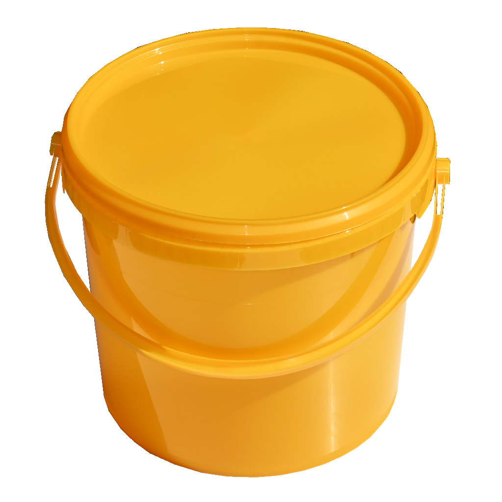 Recipiente de plástico para miel 7 kg amarillo