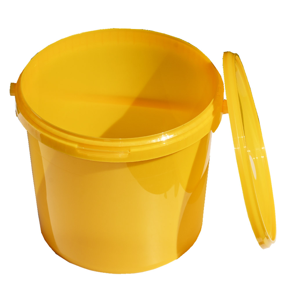 Recipiente de plástico para miel 7 kg amarillo