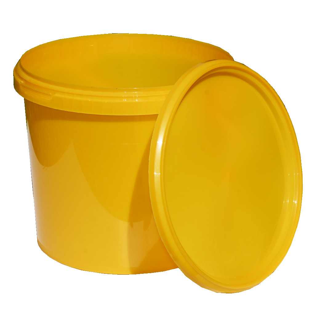 Recipiente de plástico para miel 7 kg amarillo