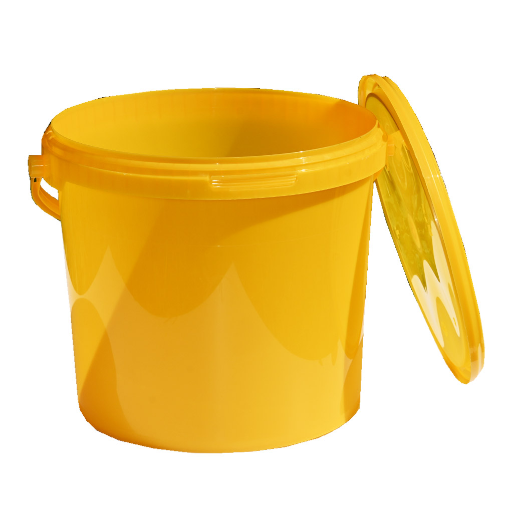 Recipiente de plástico para miel 7 kg amarillo