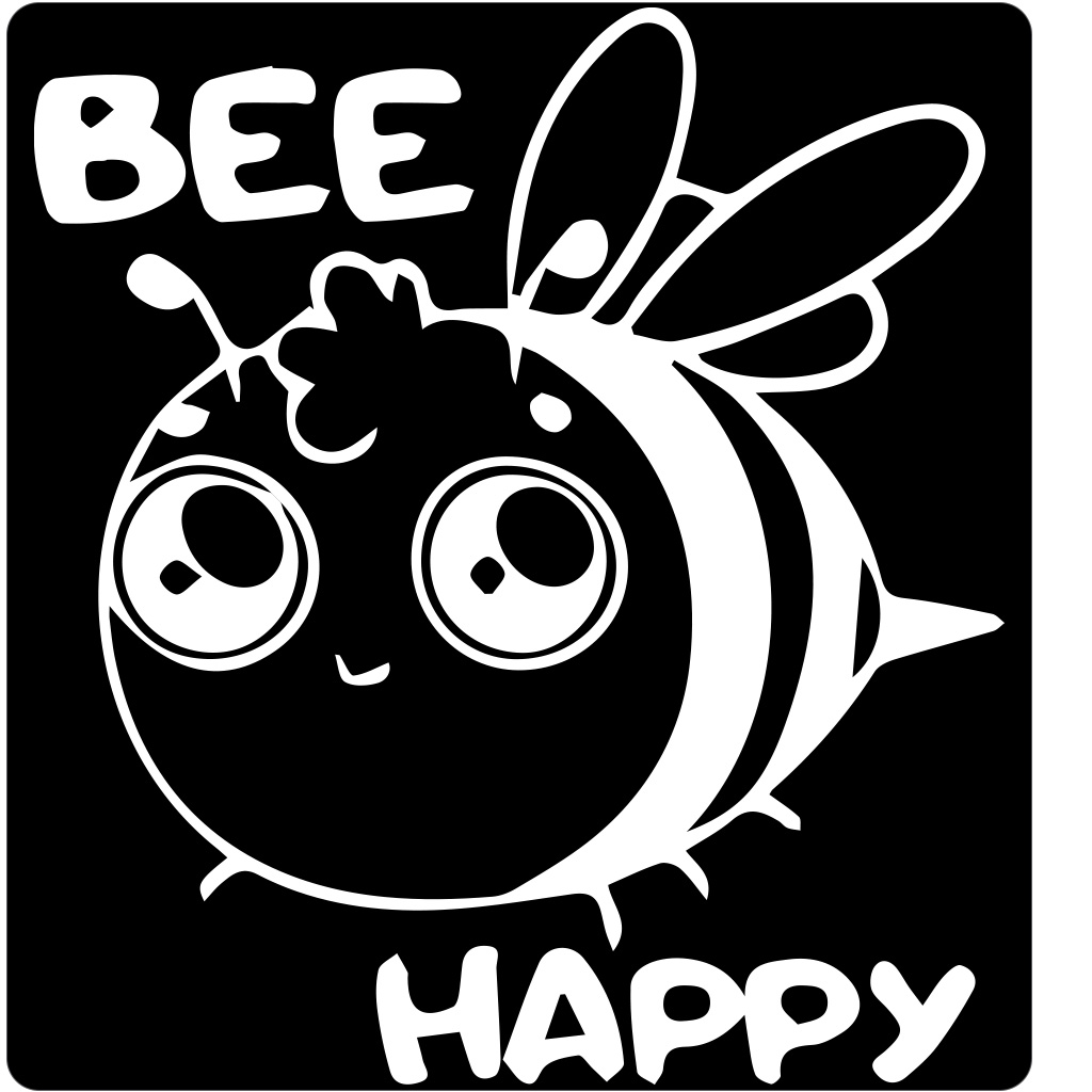 Pegatina Bee happy - blanca