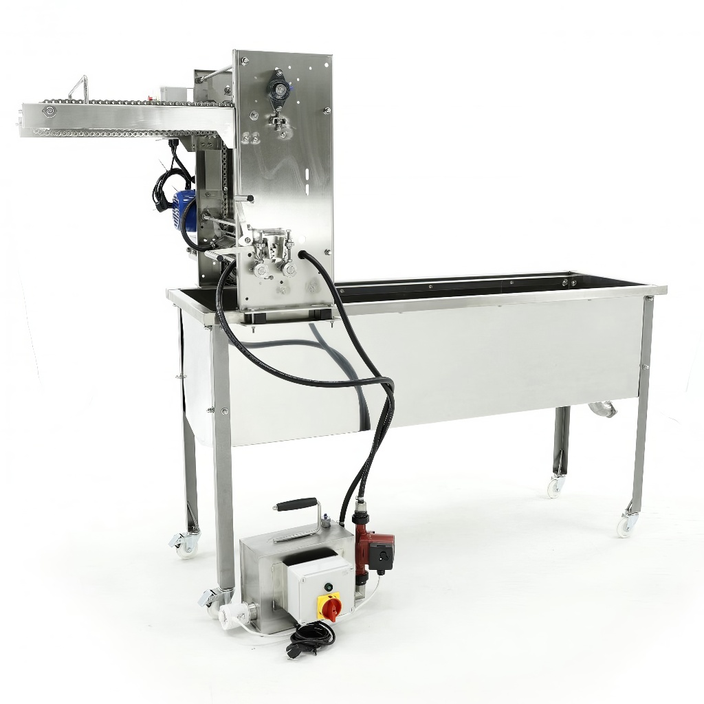 Mesa de desoperculado con alimentador de cadena 230V, con circuito cerrado - MINIMA