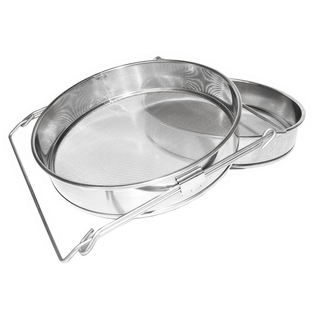 Colador (tamiz) doble acero inoxidable 24 cm con asas DE 4