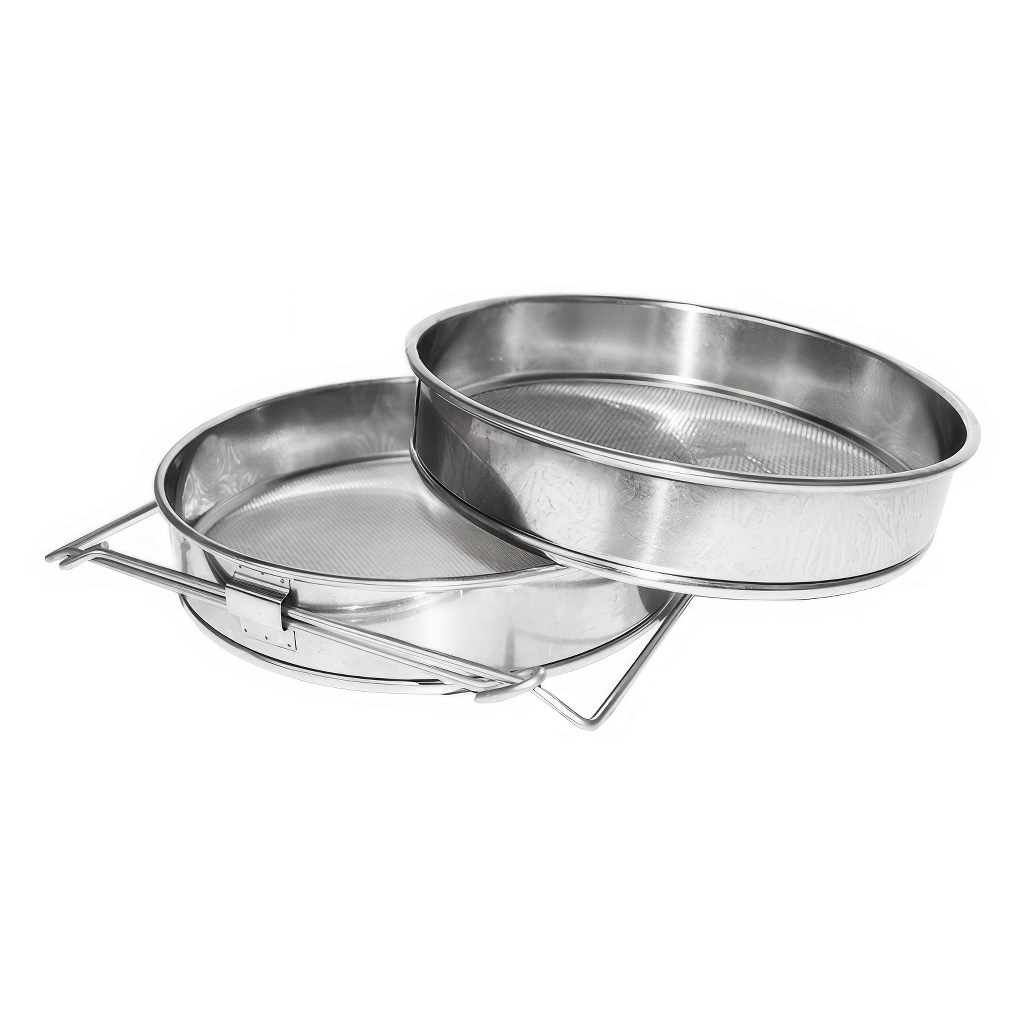 Colador (tamiz) doble acero inoxidable 24 cm con asas DE 4
