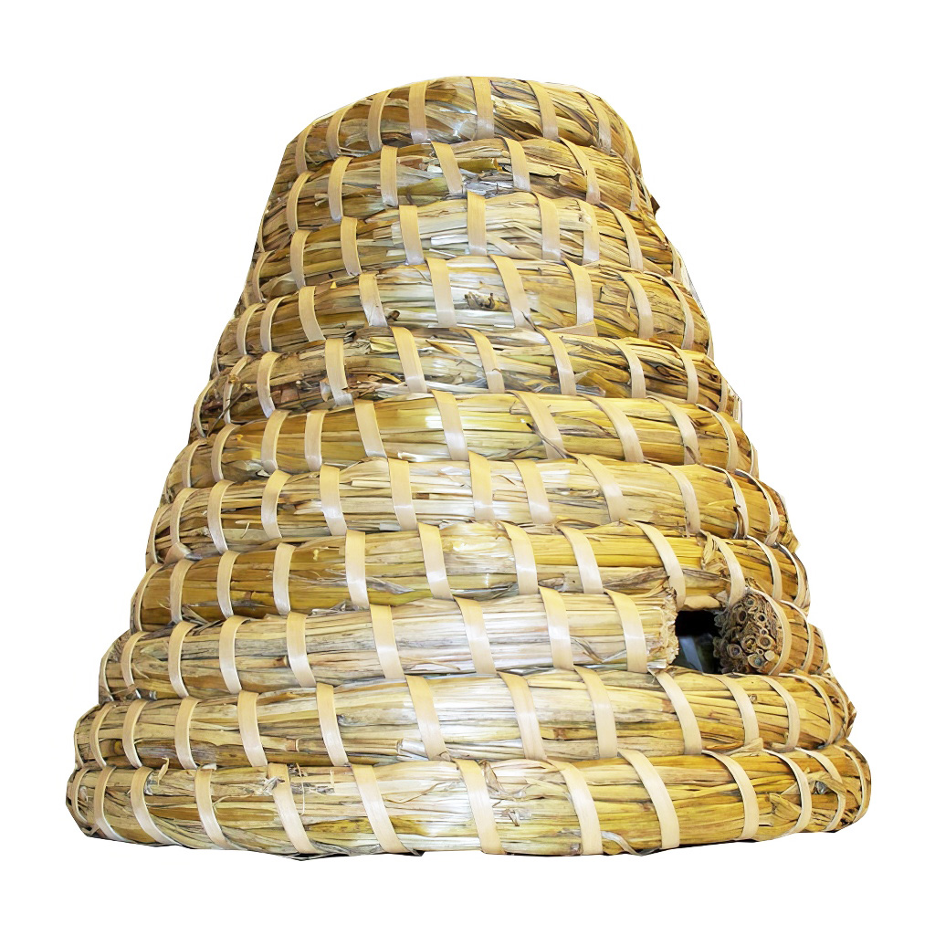 Pequeña colmena de paja