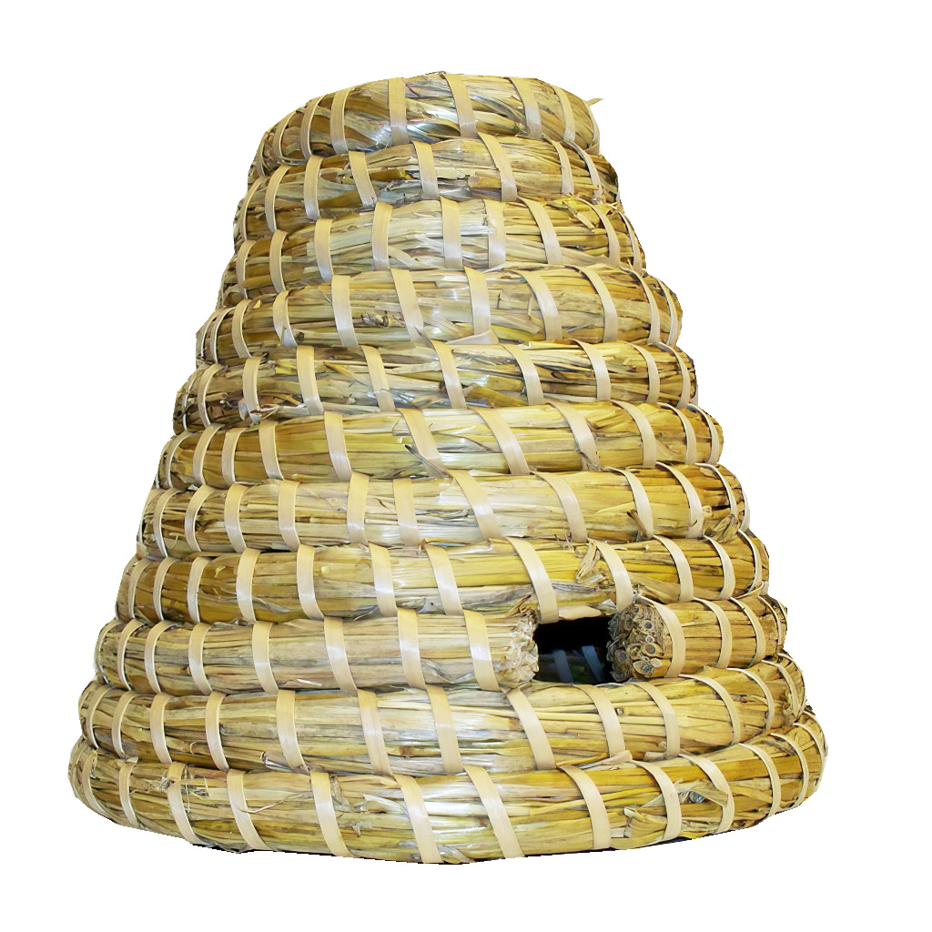 Pequeña colmena de paja