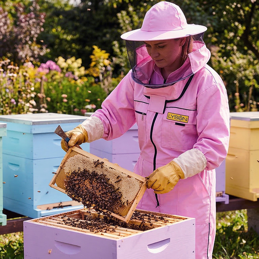 Mono de apicultor con sombrero - violeta - Lysoň, talla: S-XXXL