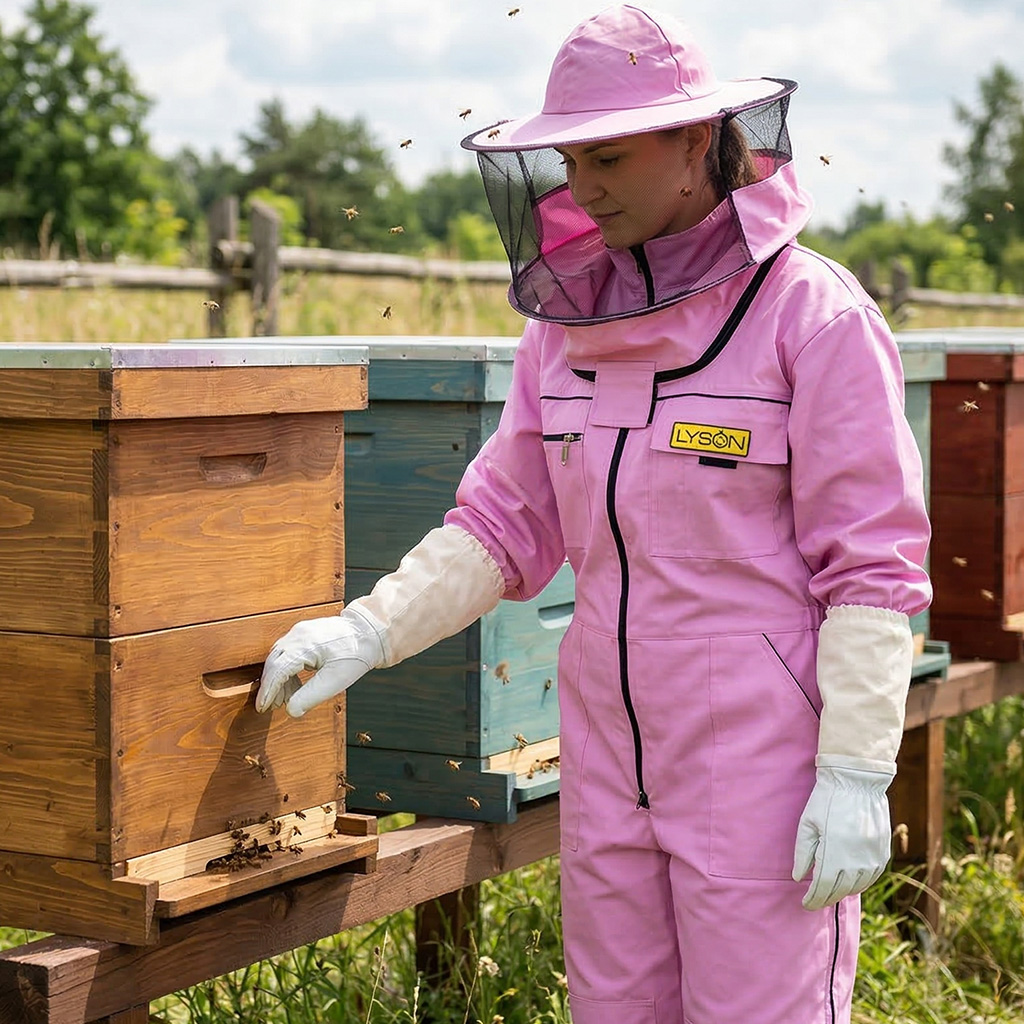 Mono de apicultor con sombrero - violeta - Lysoň, talla: S-XXXL