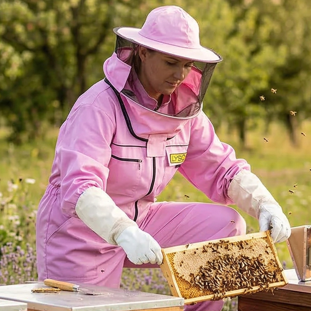 Mono de apicultor con sombrero - violeta - Lysoň, talla: S-XXXL