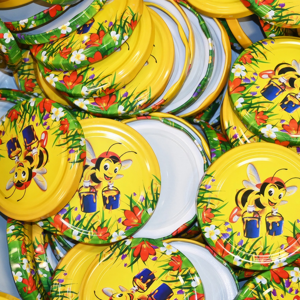 Tapa para tarro TO 82 - abeja pintada - 700 unidades - caja completa - HO1