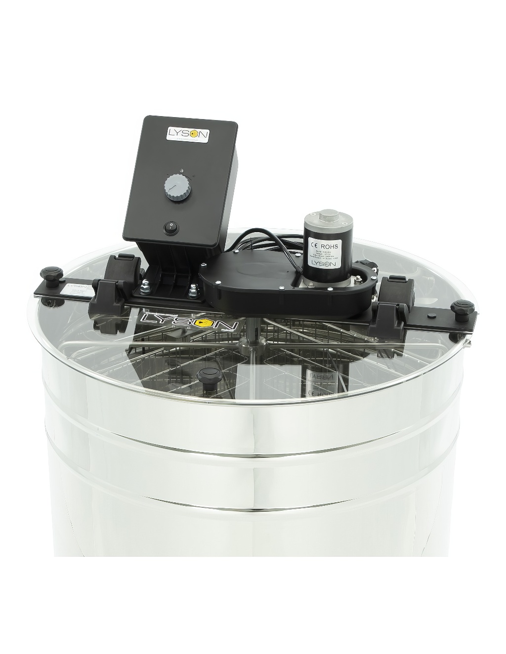 Extractor de miel Lysoň Basic 4 cuadros manual reversible eléctrico 230V Langstroth P60