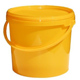 Recipiente de plástico para miel 7 kg amarillo