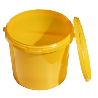 Recipiente de plástico para miel 7 kg amarillo