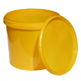 Recipiente de plástico para miel 7 kg amarillo