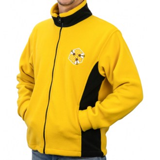 Chaqueta de forro polar ApiSina con logo de panal, amarilla