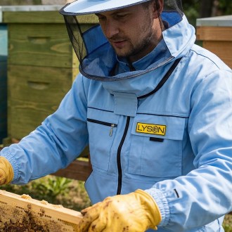 Chaqueta apícola con sombrero - azul - Lysoň, talla: S-XXL