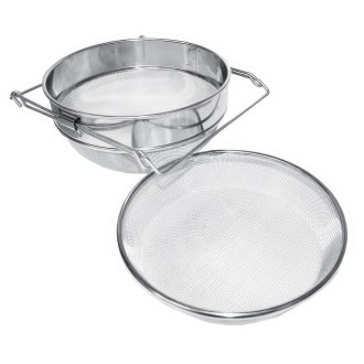 Colador (tamiz) doble inoxidable 24 cm con asas DE1