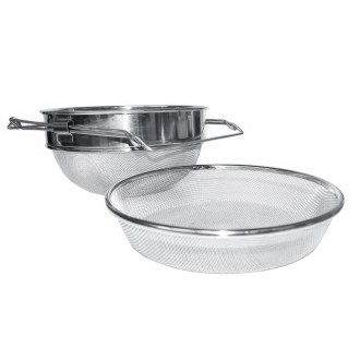 Colador (tamiz) doble inoxidable 24 cm con asas DE1