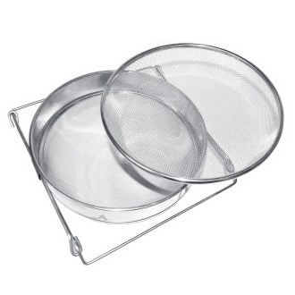 Colador (tamiz) doble inoxidable 24 cm con asas DE1