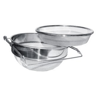Colador (tamiz) doble inoxidable 24 cm con asas DE1