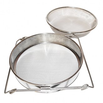 Colador (tamiz) doble acero inoxidable 24 cm con asas DE5