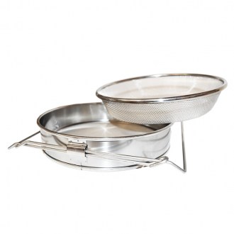 Colador (tamiz) doble acero inoxidable 24 cm con asas DE5