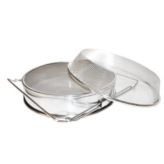 Colador (tamiz) doble acero inoxidable 24 cm con asas DE5