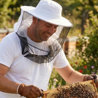 Sombrero de apicultor con protección para las manos
