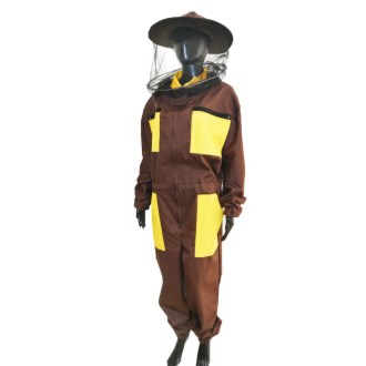 Mono de apicultor con sombrero, marrón talla: S-XXXL