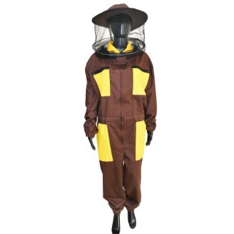 Mono de apicultor con sombrero, marrón talla: S-XXXL