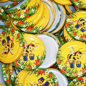 Tapa para tarro TO 82 - abeja pintada - 700 unidades - caja completa - HO1
