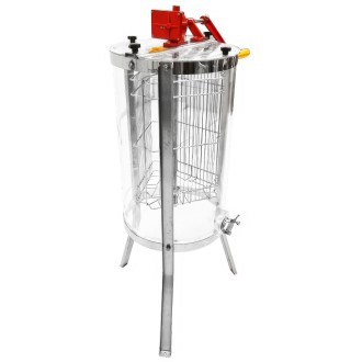 Extractor de miel Mellarius ProLine transparente 3 cuadros manual con manivela grande P40