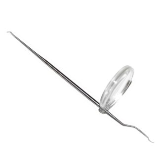 Cucharilla de acero inoxidable con lupa