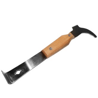 Separador apícola Swiss Biene, grande de acero inoxidable con mango de madera, 26 cm
