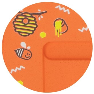 Colmena Dadant OPTIMA, lacada (naranja), impresión - abeja, desmontada