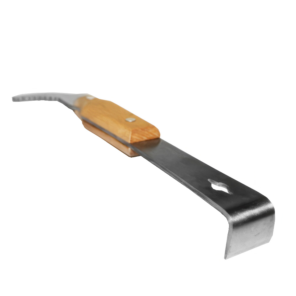 Separador apícola Swiss Biene, grande de acero inoxidable con mango de madera, 26 cm