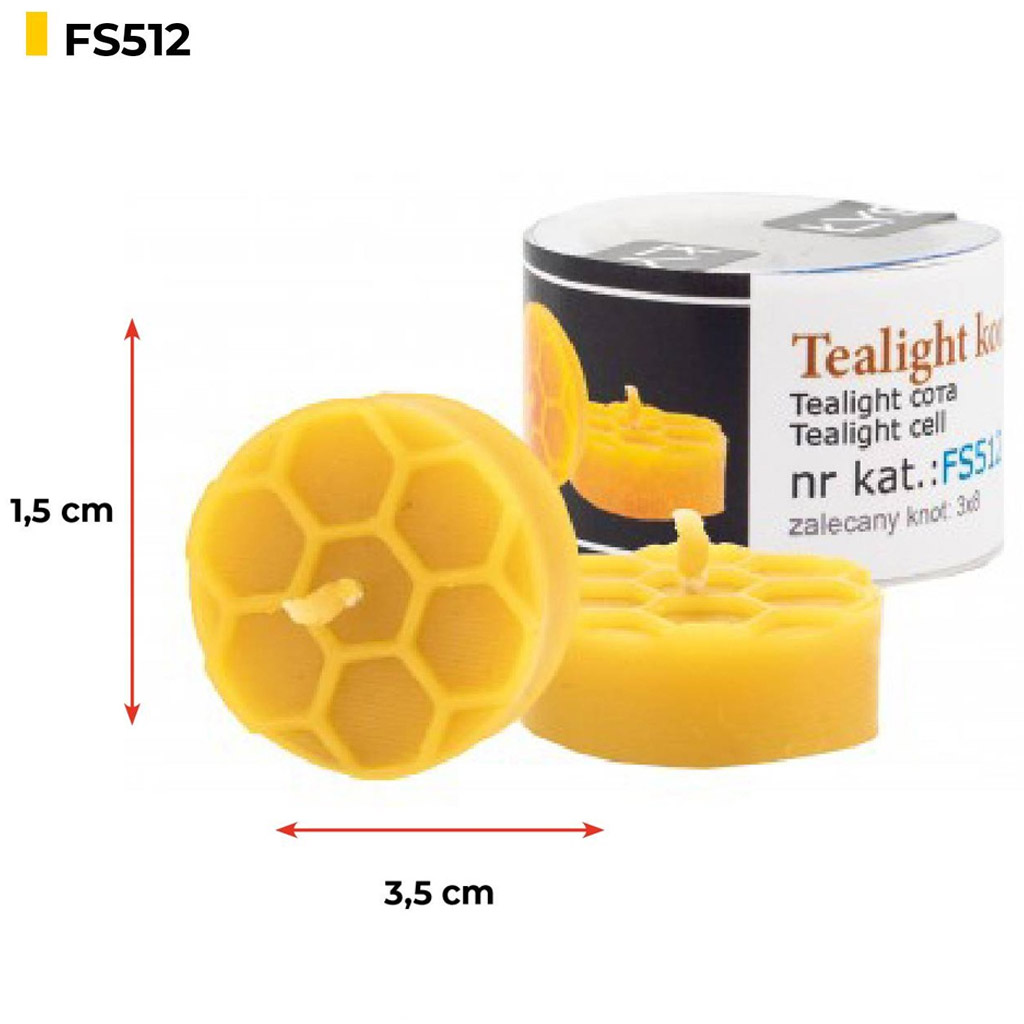 Molde de silicona para velas - vela de té con patrón de celdilla de abeja - 1,5 cm - FS512