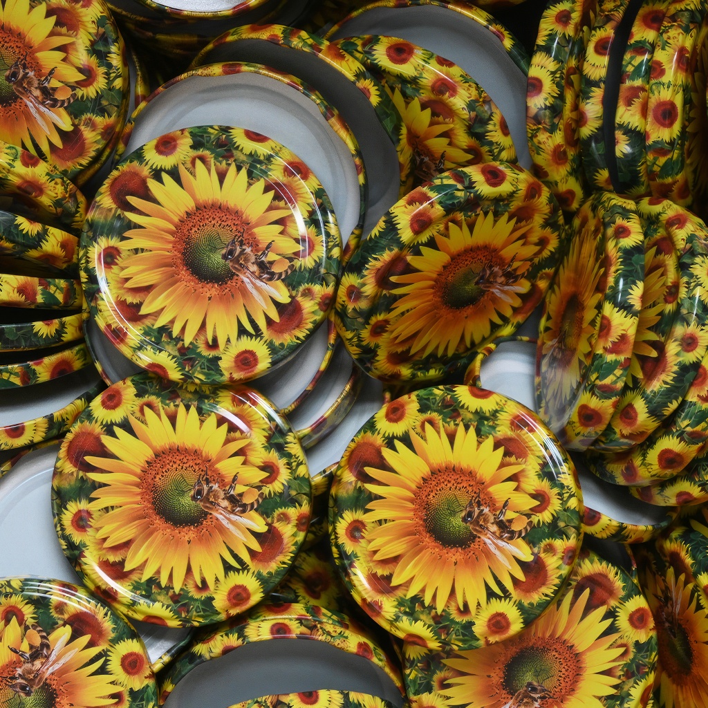 Tapa para frasco TO 82 - abeja en girasol - 700 unidades - caja completa - HO6
